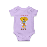 I Am Ram Bhakt, What's Your Super Power Romper | Custom Romper for Ram Bhakt - LILAC - New Born (Chest 14")