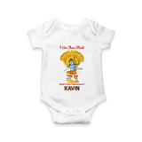 I Am Ram Bhakt, What's Your Super Power Romper | Custom Romper for Ram Bhakt - WHITE - New Born (Chest 14")