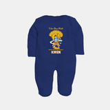 I Am Ram Bhakt, What's Your Super Power Sleep Suit | Custom Sleep Suit for Ram Bhakt - NAVY BLUE - New Born (Chest 7.5")