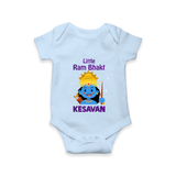 Little Ram Bhakt Personalized Kids Romper - BABY BLUE - New Born (Chest 14")
