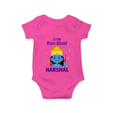 Little Ram Bhakt Romper | Personalized Romper for Your Little Ram Bhakt - HOT PINK - New Born (Chest 14")