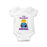 Little Ram Bhakt Personalized Kids Romper - WHITE - New Born (Chest 14")