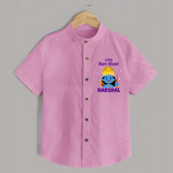 Little Ram Bhakt Personalized Kids Shirt - BABY PINK - 0 - 6 Months Old (Chest 23")