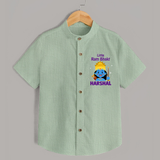 Little Ram Bhakt Personalized Kids Shirt - MINT GREEN - 0 - 6 Months Old (Chest 23")