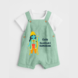 Cute Ram Bhakt Personalized Kids Dungaree - MINT GREEN - 0 - 5 Months Old (Chest 18")
