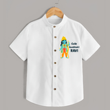 Cute Ram Bhakt Personalized Kids Shirt - WHITE - 0 - 6 Months Old (Chest 23")