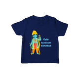 Cute Ram Bhakt Personalized Kids T-Shirt - NAVY BLUE - 0-5 Months Old (Chest 17")