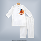 Victory to Sita and Ram Kurta Set | Personalized Kurta Set for Ram Jayanti - WHITE - 3 - 6 Months Old (Chest 24", Kurta Length 14'', Waist 19", Pant Length 14")