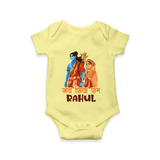 Victory to Sita and Ram Romper | Personalized Romper for Ram Jayanti - PASTEL YELLOW - New Born (Chest 14")