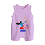 Victory to Lord Ram Romper Suit | Custom Romper Suit for Ram Bhakt - LILAC - 0 - 5 Months Old (Chest 18")