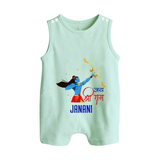 Victory to Lord Ram Romper Suit | Custom Romper Suit for Ram Bhakt - MINT GREEN - 0 - 5 Months Old (Chest 18")