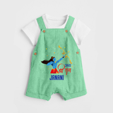 Victory to Lord Ram Dungaree set | Custom Dungaree set for Ram Bhakt - GREEN - 0 - 5 Months Old (Chest 18")