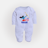 Jai Shri Ram Devotional Kids Fullbody suit - BABY BLUE - New Born (Chest 7.5")