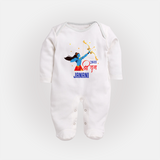 Jai Shri Ram Devotional Kids Fullbody suit - WHITE - New Born (Chest 7.5")
