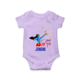 Victory to Lord Ram Romper | Custom Romper for Ram Bhakt - LILAC - New Born (Chest 14")