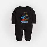 Jai Shri Ram Devotional Kids Fullbody suit - BLACK - New Born (Chest 7.5")