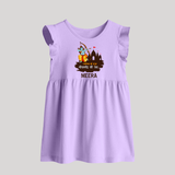 Victory to King Shri Ramachandra of Ayodhya Baby Frock | Personalized Baby Frock for Ram Bhakt - LILAC - 0 - 3 Months Old (Chest 17")