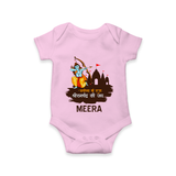 Victory to King Shri Ramachandra of Ayodhya Romper | Personalized Romper for Ram Bhakt - BABY PINK - New Born (Chest 14")