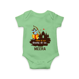 Victory to King Shri Ramachandra of Ayodhya Romper | Personalized Romper for Ram Bhakt - GREEN - New Born (Chest 14")
