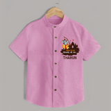 Victory to King Shri Ramachandra of Ayodhya Shirt | Personalized Shirt for Ram Bhakt - BABY PINK - 0 - 6 Months Old (Chest 23")