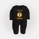 Shri Ram Jai Ram Jai Jai Ram Kids Fullbody suit - BLACK - New Born (Chest 7.5")
