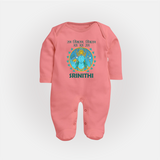 Ram Siya Ram Jai Jai Ram Kids Fullbody suit - PEACH - New Born (Chest 7.5")