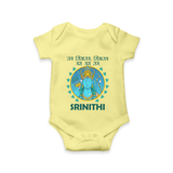 Ram Siyaram, Siyaram Victory Victory Ram Romper | Personalized Romper for Ram Bhakt - PASTEL YELLOW - New Born (Chest 14")