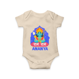 Ram Ram Romper | Custom Romper for Shri Ram Celebrations - IVORY - New Born (Chest 14")