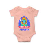 Ram Ram Romper | Custom Romper for Shri Ram Celebrations - PEACH - New Born (Chest 14")