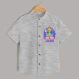 Ram Ram Shirt | Custom Shirt for Shri Ram Celebrations - GREY - 0 - 6 Months Old (Chest 23")