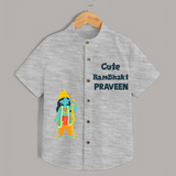Cute Rambhakt Shirt | Personalized Baby Shirt for Ram Bhakt - GREY - 0 - 6 Months Old (Chest 23")