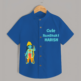 Cute Rambhakt Shirt | Personalized Baby Shirt for Ram Bhakt - COBALT BLUE - 0 - 6 Months Old (Chest 23")