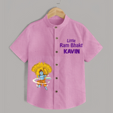 Little Ram Bhakt Shirt | Personalized Baby Shirt for Ram Bhakt - BABY PINK - 0 - 6 Months Old (Chest 23")