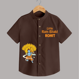 Little Ram Bhakt Shirt | Personalized Baby Shirt for Ram Bhakt - CHOCOLATE BROWN - 0 - 6 Months Old (Chest 23")