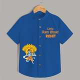 Little Ram Bhakt Shirt | Personalized Baby Shirt for Ram Bhakt - COBALT BLUE - 0 - 6 Months Old (Chest 23")