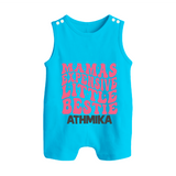 Mama's Expensive Little Bestie Romper Suit / Sleeveless Romper | Custom Name Baby Romper Suit / Sleeveless Romper for Mama's Darling - SKY BLUE - 0 - 5 Months Old (Chest 18")