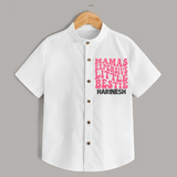 Mama's Expensive Little Bestie Shirt | Custom Name Baby Shirt for Mama's Darling - WHITE - 0 - 6 Months Old (Chest 23")