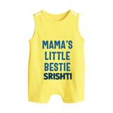 Mama's Little Bestie Romper Suit / Sleeveless Romper | Custom Baby Romper Suit / Sleeveless Romper for Mama's Little One - PASTEL YELLOW - 0 - 5 Months Old (Chest 18")