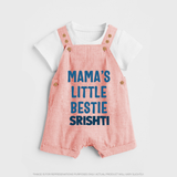 Mama's Little Bestie Dungaree Set | Custom Baby Dungaree Set for Mama's Little One - PEACH - 0 - 5 Months Old (Chest 18")