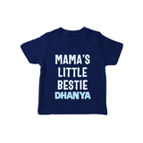 Mama's Little Bestie T-Shirt | Custom Baby T-Shirt for Mama's Little One - NAVY BLUE - 0-5 Months Old (Chest 17")