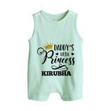 Daddy's Little Princess Romper Suit / Sleeveless Romper | Personalized Baby Romper Suit / Sleeveless Romper for Daddy's Princess - MINT GREEN - 0 - 5 Months Old (Chest 18")