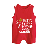 Daddy's Little Princess Romper Suit / Sleeveless Romper | Personalized Baby Romper Suit / Sleeveless Romper for Daddy's Princess - RED - 0 - 5 Months Old (Chest 18")