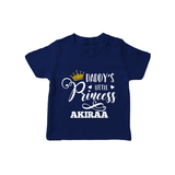 Daddy's Little Princess T-Shirt | Personalized Baby T-Shirt for Daddy's Princess - NAVY BLUE - 0-5 Months Old (Chest 17")