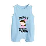 Daddy's Princess Romper Suit / Sleeveless Romper | Custom Baby Outfit for Daddy's Darling - BABY BLUE - 0 - 5 Months Old (Chest 18")