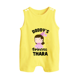 Daddy's Princess Romper Suit / Sleeveless Romper | Custom Baby Outfit for Daddy's Darling - PASTEL YELLOW - 0 - 5 Months Old (Chest 18")