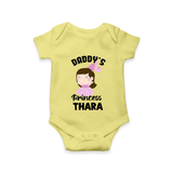 Daddy's Princess Romper / Onesie | Custom Baby Outfit for Daddy's Darling - PASTEL YELLOW - New Born (Chest 14")