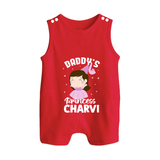 Daddy's Princess Romper Suit / Sleeveless Romper | Custom Baby Outfit for Daddy's Darling - RED - 0 - 5 Months Old (Chest 18")