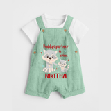 Daddy's Partner in Crime Dungaree Set | Custom Name Baby Dungaree Set for Daddy's Partner - MINT GREEN - 0 - 5 Months Old (Chest 18")