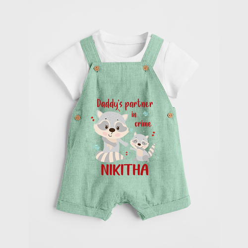 Daddy's Partner in Crime Dungaree Set | Custom Name Baby Dungaree Set for Daddy's Partner