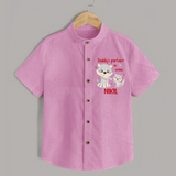 Daddy's Partner in Crime Shirt | Custom Name Baby Shirt for Daddy's Partner - BABY PINK - 0 - 6 Months Old (Chest 23")